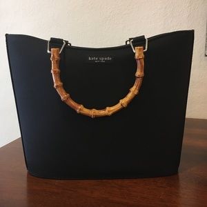 Kate Spade Black Handbag with Bamboo Handles